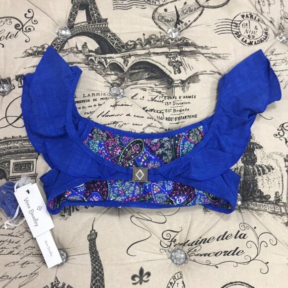 Vera Bradley Chambray Maliyah Ruffled Bikini Top - Picture 4 of 5
